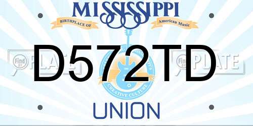 D572TD Mississippi License Plate