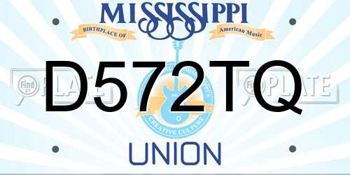 D572TQ Mississippi License Plate