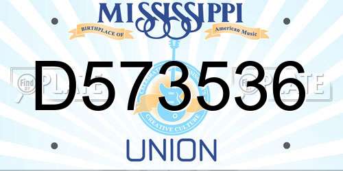 D573536 Mississippi License Plate