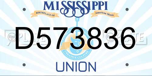 D573836 Mississippi License Plate