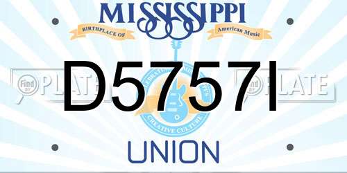 D5757I Mississippi License Plate