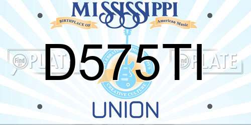 D575TI Mississippi License Plate