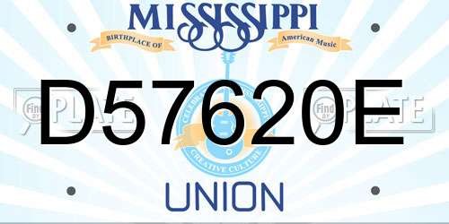 D57620E Mississippi License Plate