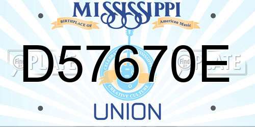 D57670E Mississippi License Plate