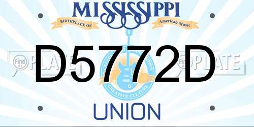 D5772D Mississippi License Plate