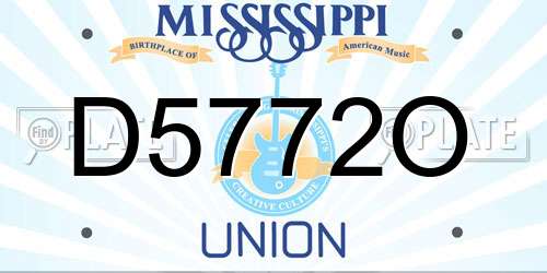D5772O Mississippi License Plate