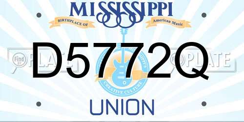 D5772Q Mississippi License Plate