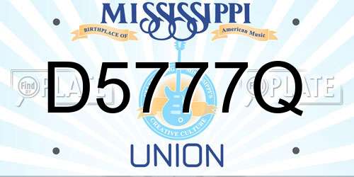 D5777Q Mississippi License Plate
