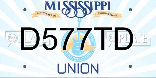 D577TD Mississippi License Plate