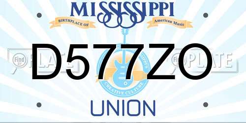 D577ZO Mississippi License Plate
