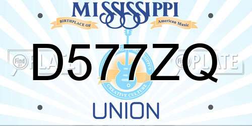 D577ZQ Mississippi License Plate
