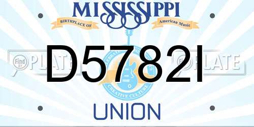 D5782I Mississippi License Plate