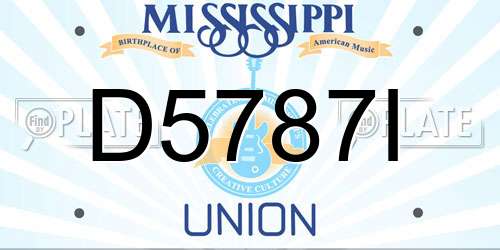 D5787I Mississippi License Plate