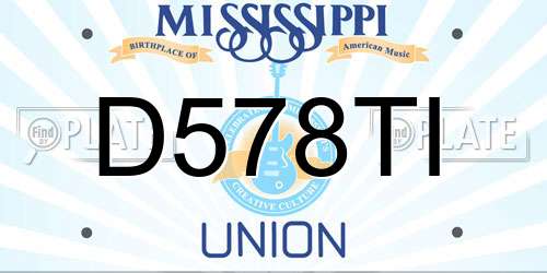 D578TI Mississippi License Plate