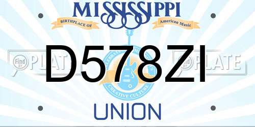 D578ZI Mississippi License Plate