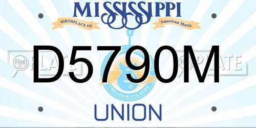 D5790M Mississippi License Plate