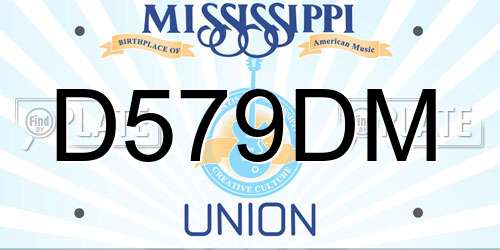 D579DM Mississippi License Plate