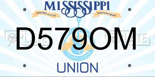 D579OM Mississippi License Plate