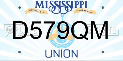 D579QM Mississippi License Plate