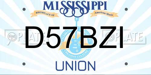 D57BZI Mississippi License Plate