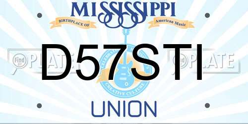 D57STI Mississippi License Plate