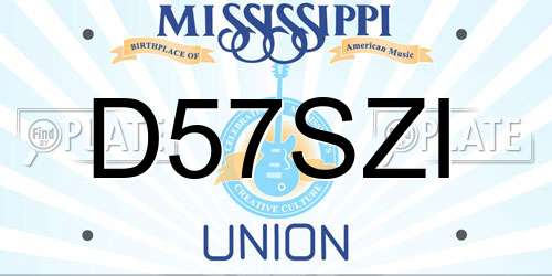 D57SZI Mississippi License Plate