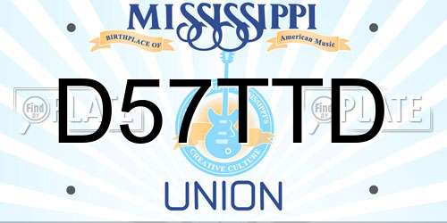 D57TTD Mississippi License Plate
