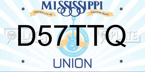 D57TTQ Mississippi License Plate