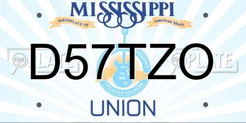 D57TZO Mississippi License Plate