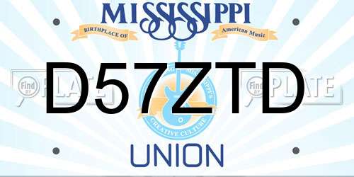 D57ZTD Mississippi License Plate
