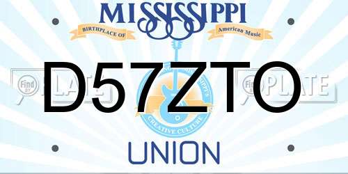 D57ZTO Mississippi License Plate