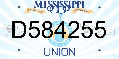 D584255 Mississippi License Plate