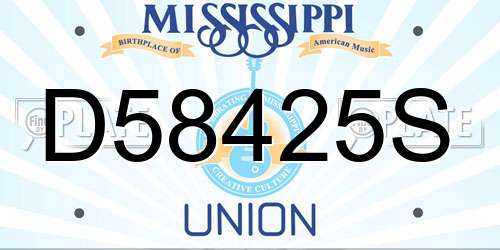 D58425S Mississippi License Plate