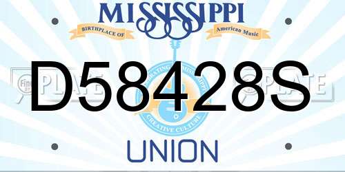 D58428S Mississippi License Plate