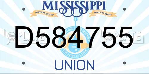 D584755 Mississippi License Plate