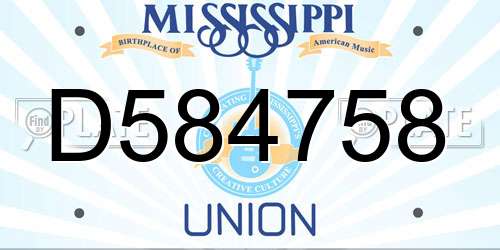D584758 Mississippi License Plate