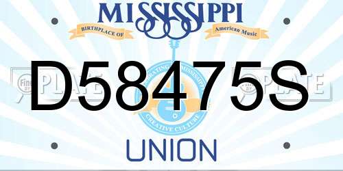 D58475S Mississippi License Plate