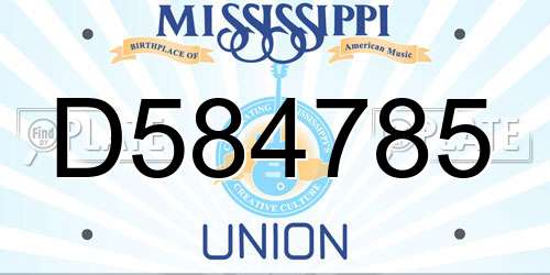D584785 Mississippi License Plate