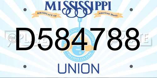 D584788 Mississippi License Plate