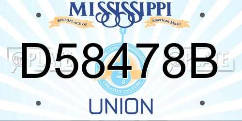 D58478B Mississippi License Plate