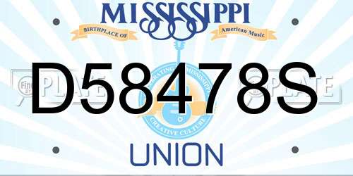 D58478S Mississippi License Plate