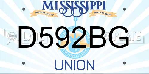 D592BG Mississippi License Plate