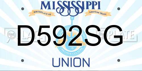 D592SG Mississippi License Plate