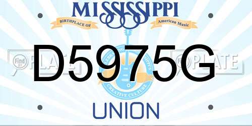 D5975G Mississippi License Plate