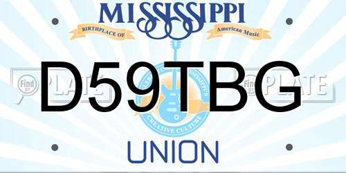 D59TBG Mississippi License Plate