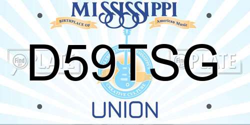 D59TSG Mississippi License Plate
