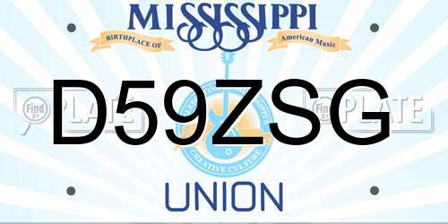 D59ZSG Mississippi License Plate