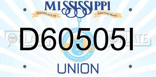 D60505I Mississippi License Plate