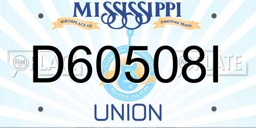 D60508I Mississippi License Plate