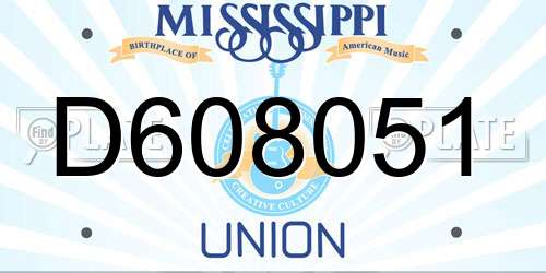 D608051 Mississippi License Plate